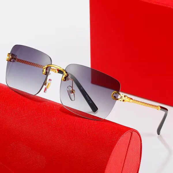 lunettes cartier de soleil rectangulaires sans monture