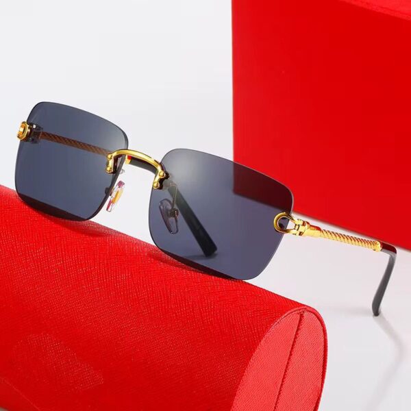 lunettes cartier de soleil rectangulaires sans monture